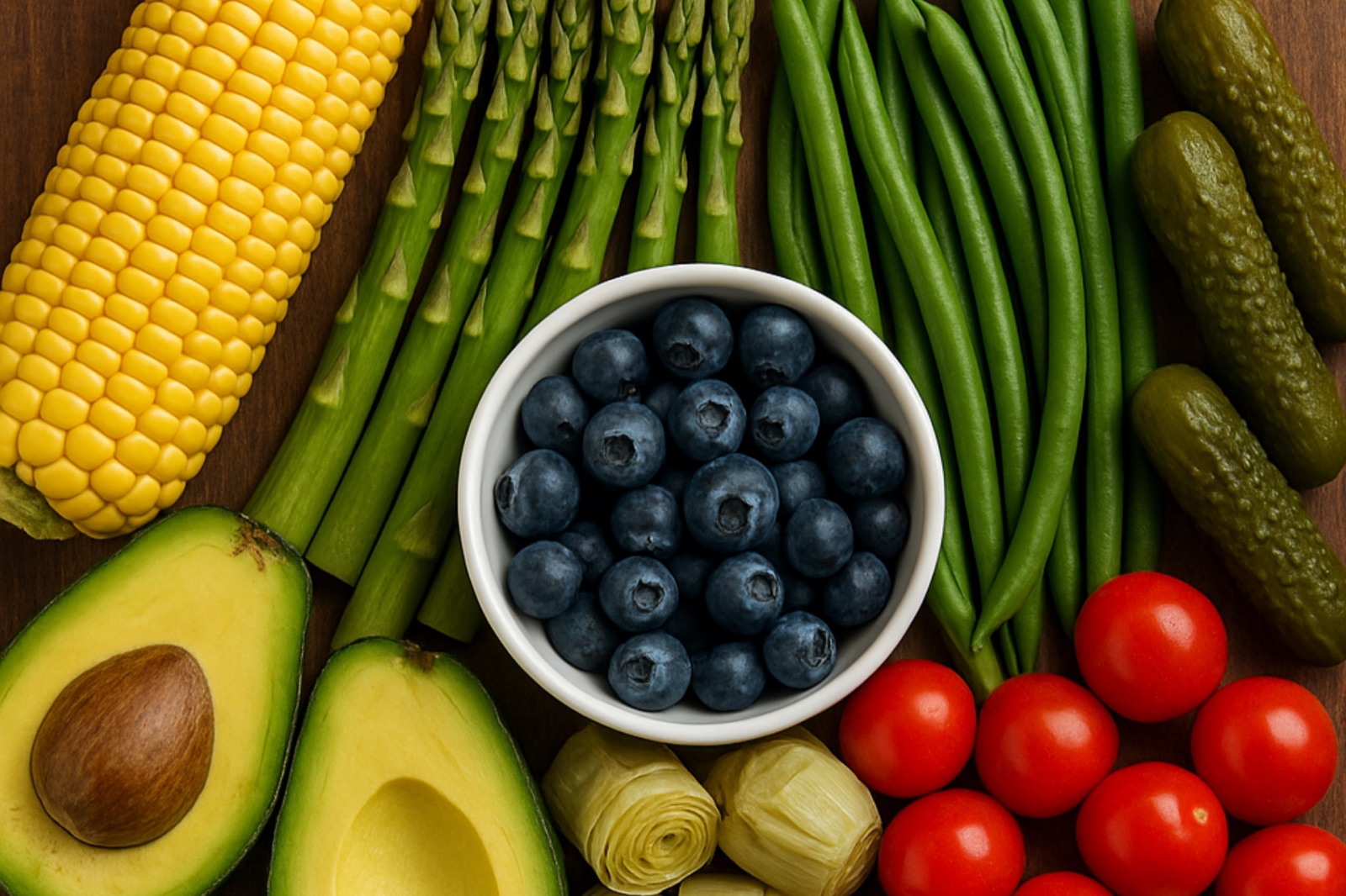 Les produits Naturalissima : maïs, asperges, haricots verts, artichauts, cœurs de palmier